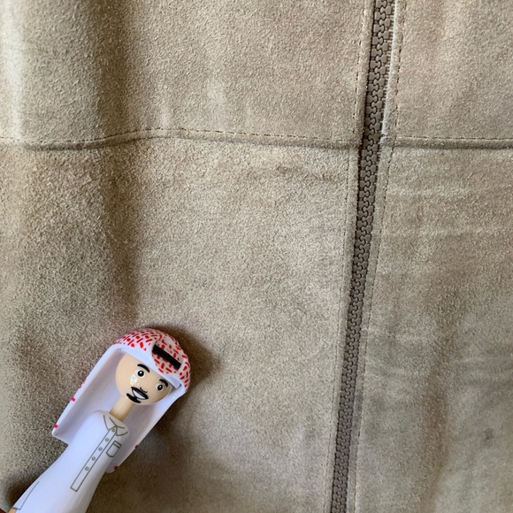 Vintage Suede and Knit Men’s Jacket 1980’s Stranger Things Leather Tan Jacket - Picture 5 of 9